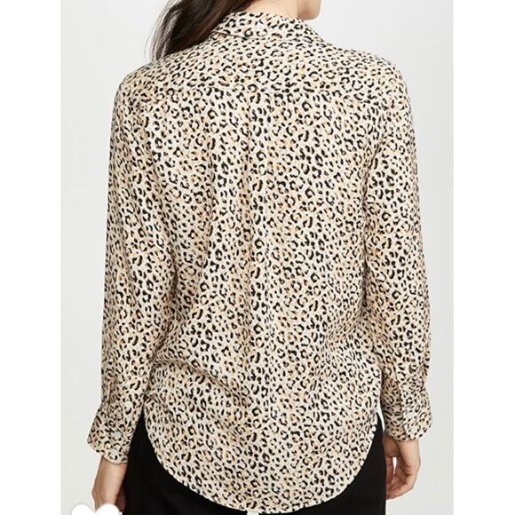 Current/Elliott Gold Leopard Print Derby Button-Up Shirt - Picture 8 of 10